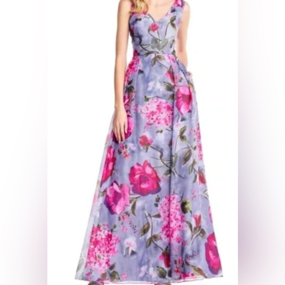 Adrianna Papell Sleeveless Gown. NWT Beautiful Floral w/crystal accents Size 16 - Picture 10 of 10